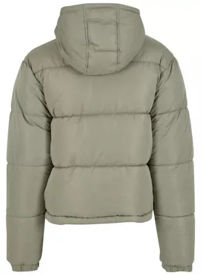 Productafbeelding van Dameswinterjas Urban Classics Peached Puffer Jacket met capuchon, kleur: paleolive - maat: 3XL