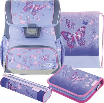 Produktbild von Herlitz Schulranzen Set Loop Plus Butterfly Paradise 10-teilig gefüllt