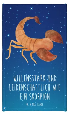 Produktbild von Mr. & Mrs. Panda Handtuch Sternzeichen Skorpion - Sternenhimmel Blau - Geschenk, Mini-Handtuch, Frotteetuch, frottierhandtuch, Skorpione, Gästetuch, Geburtstag November