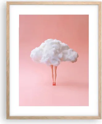 Produktbild von Gerahmtes Poster - Rahmen in heller Eiche - Wolke Beine Surrealismus - 40x50 cm - Wand Bild - Wanddeko - Wandbilder - Kunstposter - Wandposter - Bilderrahmen - Bilder - Kunstdruck - P2NPA40x50-4491
