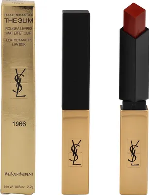 Zdjęcie produktu dla Yves Saint Laurent Pomadka do ust Yves Saint Laurent Rouge Pur Couture The Slim Leather - Matowa pomadka do ust 1966 Rouge Libre