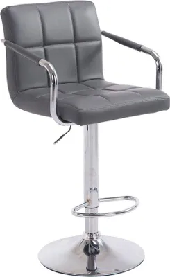 Obrázek produktu pro Ergonomická barová židle s polštářem – sada 1 ks – ergonomická – barová židle do kuchyně nebo jídelny – šedá – výškově nastavitelná 61–81 cm