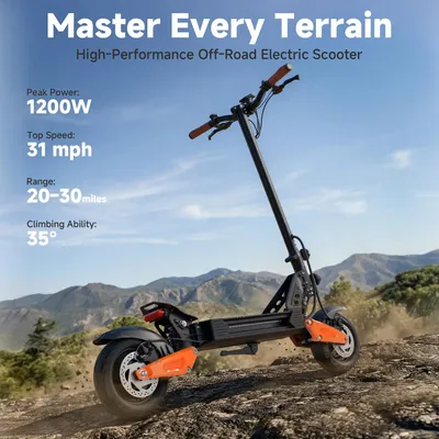 Obrázek produktu pro Q67 - Elektrická koloběžka - motor 1200W - baterie 48V 13,5Ah - dojezd 50 km - maximální rychlost 50 km/h - terénní pneumatiky 25 cm - Q67 (1200W, 50 km)