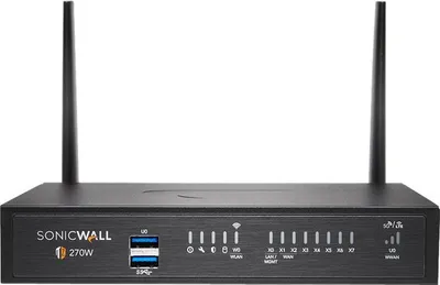 Obrázek produktu pro SonicWall TZ270W, 2 Gbit/s, 0,75 Gbit/s, 1000 Mbit/s, 750 Mbit/s, 300 Mbit/s, 64,48 BTU/h