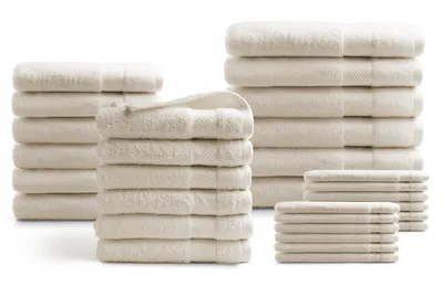 Produktbild von DoubleDry Hotel Kollektion Handtücher Set - 30 Teilig - 100% Baumwolle - 500 g/m² - Weich - Saugstark - Creme