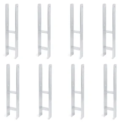 Zdjęcie produktu dla Alberts 8 x wsporniki słupków H, 121x600 mm, grubość materiału 5 mm, głębokość 60 mm, ocynkowane ogniowo