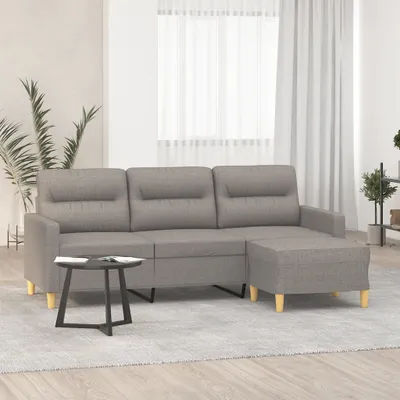 Obrázek produktu pro Maison Exclusive – třímístná pohovka s podnožkou, barva taupe, 180 cm, látka