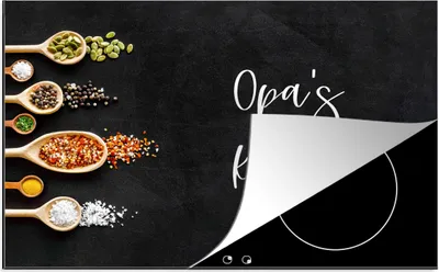 Produktbild von KitchenYeah© Herdabdeckplatte Opas Küche - Küche - Opa - Zitate , 81x52cm, Küche Deko, Glaskeramikkochfeld Herdabdeckung, Abdeckplatte fùr Kochfeld
