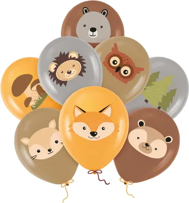 Imagen del producto de Globos temáticos "Amigos del Bosque", paquete de 8 unidades, 30 cm
