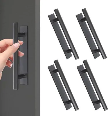 Productafbeelding van Zwarte Keukengrepen Set van 4 - Zelfklevende Handgrepen voor Kasten, Laden en Deuren