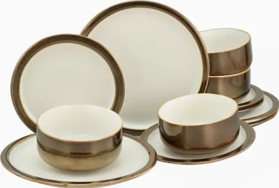 Produktbild von CreaTable, 23591, Modern Industrial Weiss, Tellerset 12-tlg, Steinzeug