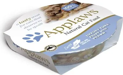 Image de Applaws Nourriture humide pour chats Filets de thon et crevettes 60 g