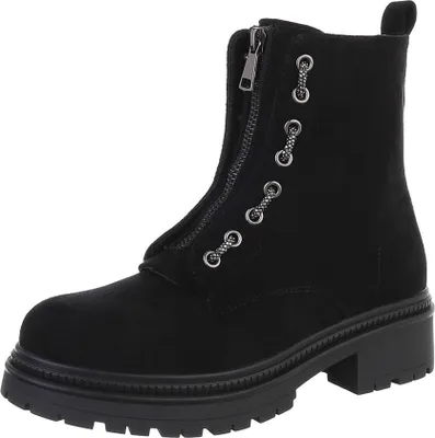 Produktbild von Ital-Design Damen Stiefeletten Leicht gefüttert Wildlederoptik Plateaustiefeletten 87108876 Schwarz Gr.  37