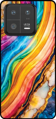Produktbild von Smartphonica Telefon Fall geeignet für Xiaomi 13 Pro mit Regenbogen Gold Marmor Print - TPU Backcover Fall Regenbogen Gold Marmor Design