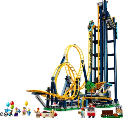 Produktbild von LEGO 10303 Icons Looping-Achterbahn Modellbausatz-Set für Erwachsene, Vergnügungspark mit Schienen und Personenzug