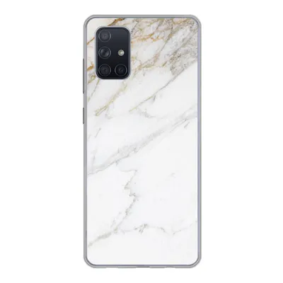 Produktbild von MuchoWow® Handyhülle Schutzhülle Hülle für Samsung Galaxy A51 5G Marmor - Stein - Weiß - Gold - Marmoroptik - Stein - Luxus Silikon Softcase Handy Hülle - Abbildung