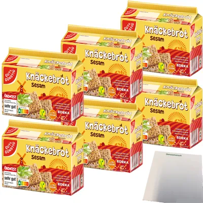 Produktbild von Gut & Günstig Knäckebrot Sesam 6er Pack (6x250g Packung) + usy Block