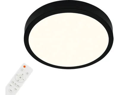 Zdjęcie produktu dla Lampa sufitowa LED BRILONER RUNA, zdalne sterowanie, możliwość ściemniania, regulacja temperatury barwowej CCT, dekor gwiazdy, czarny, 38 x 5 cm