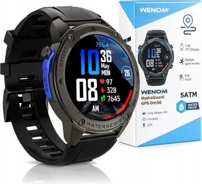 Produktbild von Wenom DM56 Sport-Smartwatch für Damen und Herren, GPS, wasserdicht, PL-Schwimmfunktion