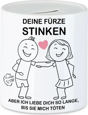 Produktbild von Deine Fürze Stinken Aber Ich Liebe Dich Solange Bis Sie Mich Töten Spardose Herz Liebesbeweis Gestank Paar Liebe