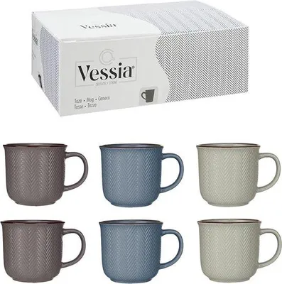 Productafbeelding van Famanu koffiemokken set van 6, 460 ml, moderne, matte koffiemokken in verschillende kleuren