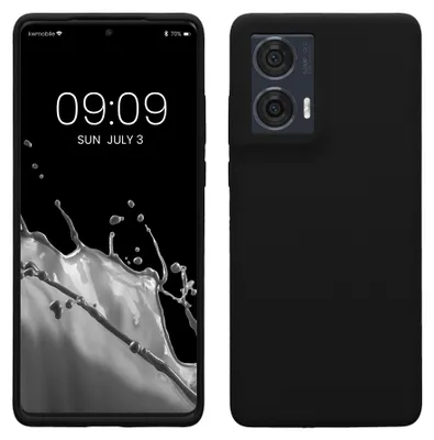 Produktbild von kwmobile Hülle kompatibel mit Motorola Edge 50 Fusion Hülle - Silikon Handy Case - Handyhülle weiche Oberfläche - kabelloses Laden - Schwarz