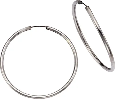 Image de Créoles en argent 925/- sterling rhodié 4,0 cm