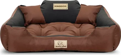 Produktbild von Hundebett KINGDOG 100x75 cm personalisiert wasserdicht braun