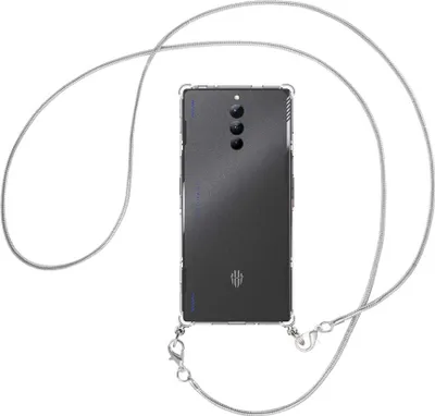 Produktbild von Handykette Backcover-Schutzhülle mit Band (Metall silberfarben) für ZTE nubia Red Magic 8S Pro (6.8'') - silberfarbene Snake-Kette