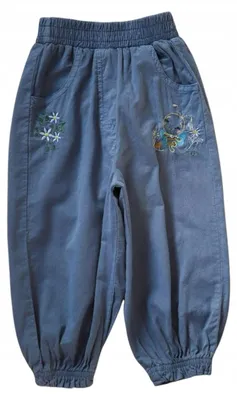 Produktbild von Mädchen Baumwollhose - Dunkelblau - Mit buntem Stickerei - Bequem und stylisch Größe 92, Alter 2 Jahre