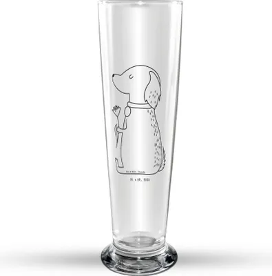 Produktbild von Mr. & Mrs. Panda Bierglas Hund Blume - Transparent - Geschenk, Hunde, Trinkglas, Bier Glas, Sprüche, Hundeliebe, Glasbecher, Süß, Bierbecher, Glasbierglas
