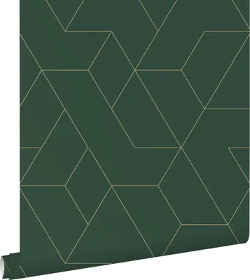 Zdjęcie produktu dla ESTAhome Tapeta linie graficzne zielonymIzłotym 50 x 900 cm