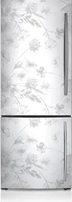 Produktbild von Kühlschrankmagne Kühlschrank Aufkleber Magnetfolie Dekoration 60x180 cm - Graue Blumen