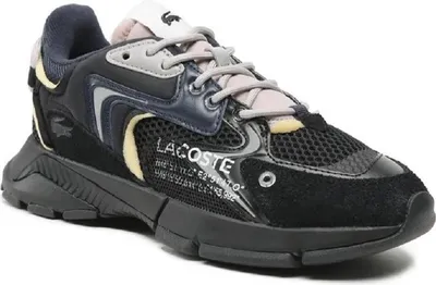 A single Lacoste sneaker shown from a three-quarter angle against a white background.