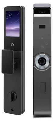 Produktbild von Smarte Türschloss mit Kamera, 3D-Gesichtserkennung, Fingerabdrucksensor, Venenmustererkennung, 7 Entsperrmethoden, 1080P HD-Video-Türsprechanlage, IP65-geschützt gegen Regen, für Zuhause und Büro