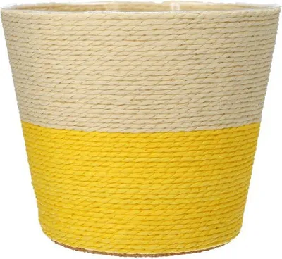 Produktbild von INNA-Glas Blumenkorb NERIONKO Duo, beige-gelb, 13 cm, Ø 15,5 cm - Pflanzkorb/Deko Topf