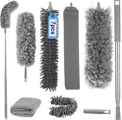 Produktbild von Teleskopischer Staubwedel mit Mikrofaser, ausziehbar bis 254 cm, ideal für hohe Decken