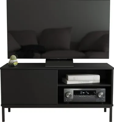 Produktbild von MIRJAN24 TV-Lowboard Querty 1D 04, Loft Wohnzimmer Kolektion, Modern TV-Kommode, Stilvoll TV-Schrank (Farbe: Schwarz)