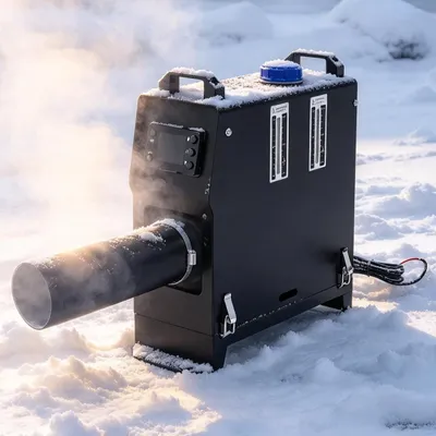 Produktbild von UISEBRT 8kW Diesel-Heizgerät 12V, schwarzes LCD-Display, schwarzes Gehäuse, mobile Dieselheizung mit Fernbedienung, Werkstattheizung
