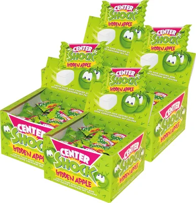 Produktbild von Center Shock Hidden Apple 100 Stück - Extra saurer Kaugummi (4er Pack)