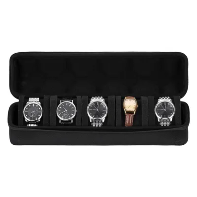 Produktbild von Uhren-Aufbewahrungstasche, Smartwatch-Schutzhülle, Schaumstoff-Innenseite, staub- und sturzsicher, 33 x 8 x 8 cm, Schwarz