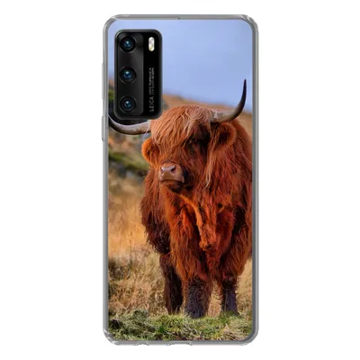 Produktbild von MuchoWow® Handyhülle Schutzhülle Hülle für Huawei P40 Schottische Highlander - Gras - Steine Silikon Softcase Handy Hülle - Handytasche