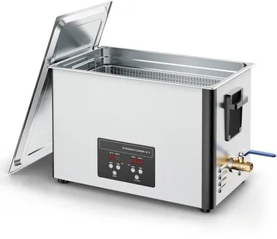 Immagine prodotto di Pulitore a ultrasuoni - Vasca a ultrasuoni da 30 L - Frequenza 40 kHz - Potenza 480 W - Alloggiamento in acciaio inossidabile - Display digitale - Cestello di pulizia - Per componenti e carburatori