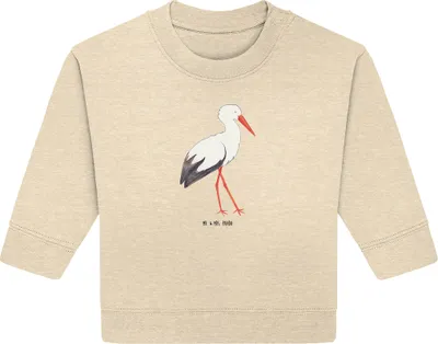 Produktbild von Mr. & Mrs. Panda Organic Baby Pullover Storch 6. - 12. Monat - Natural Raw - Geschenk, Mutter, Geburt, Mütter, Schwangerschaft, Lustige Sprüche, Bullover