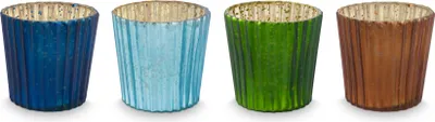 Produktbild von Pip Studio Set/4 Tea Light Kerzenhalter Glass Blue Small 7x7cm