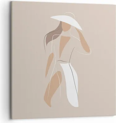 Produktbild von Bild auf Leinwand - Leinwandbild - Einteilig - Minimalismus Frau Buntstift - 50x50cm - Wand Bild - Wanddeko - Wandbilder - Leinwanddruck - Bilder - Wanddekoration - Leinwand bilder - AC50x50-4603