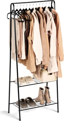 Produktbild von Standgarderobe, Metall, schwarz, 153 cm