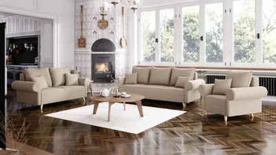 Obrázek produktu pro Sedací souprava ESTELA 3+2+1 béžová - CORD 205.14