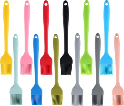 Image de Pinceau à pâtisserie en silicone, 12 pinceaux pour grillades huile sauce beurre marinades pour BBQ grill cuisine cuisson