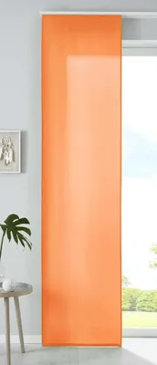 Produktbild von 1er Set Schiebegardine Flächenvorhang Mikrofaser Vorhang Gardine Raumteiler HxB 245x60 cm Orange Matt Paneelwagen Beschwerungsstange, 85600N